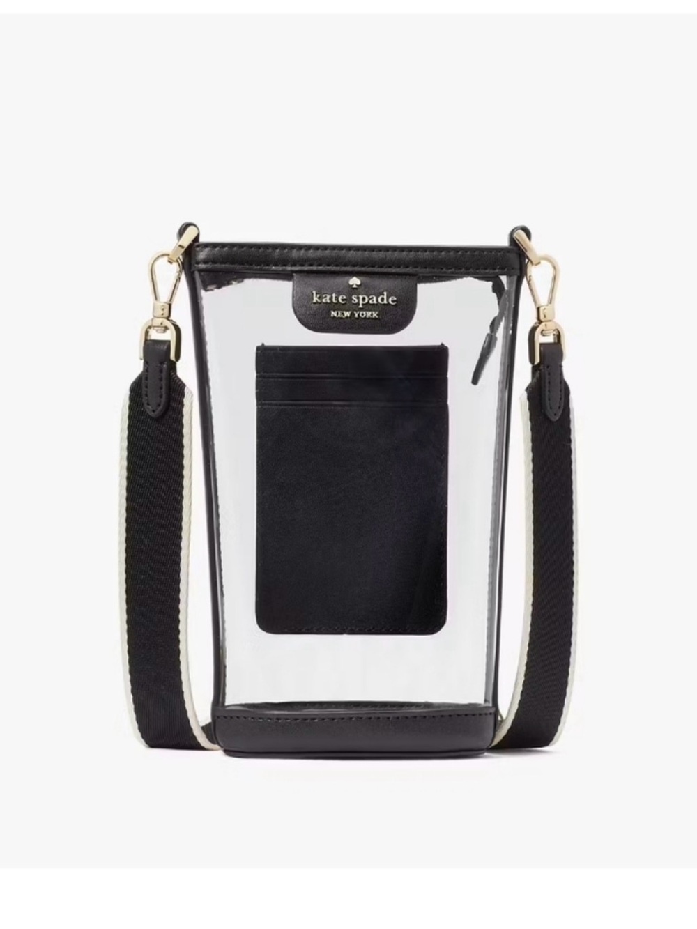 Kate Spade Clare Clear Phone Crossbody With Black Trim
